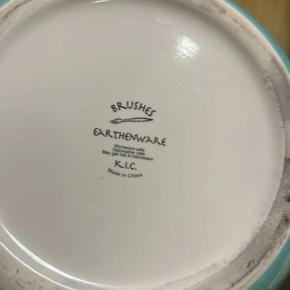 KIC Brushes Hand Painted Earthenware K.I.C. 10” Large Serving Salad Bowl - Picture 14 of 15